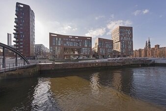 Ein Bild des Überseequartiers als Herzstück der Hafencity Hamburg
